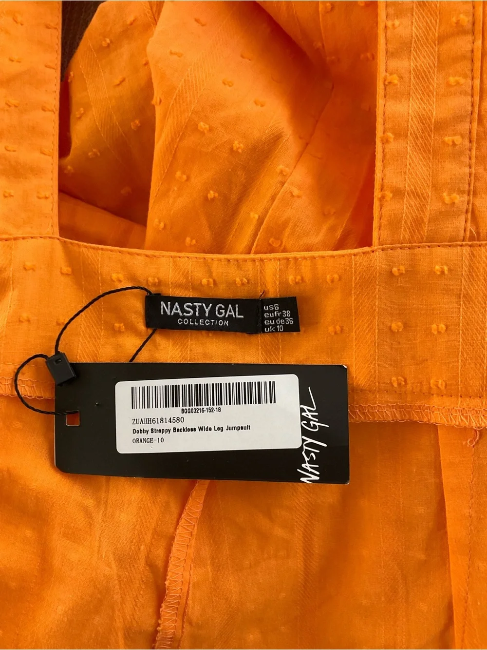 Nasty Gal Bright Orange Ruffle-Strap Wide-Leg Jumpsuit - Picture 14 of 14